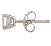 Diamonique 100-Facet Platinum Clad Sterling Silver Stud Earrings